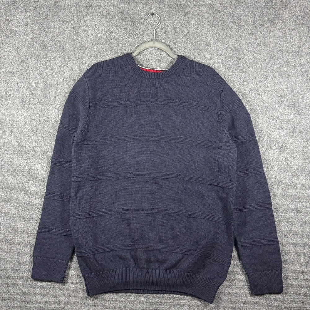 MUSTO Marina Crewneck Knitted Sailing Sweater Navy Blue Mens Size Large #2226